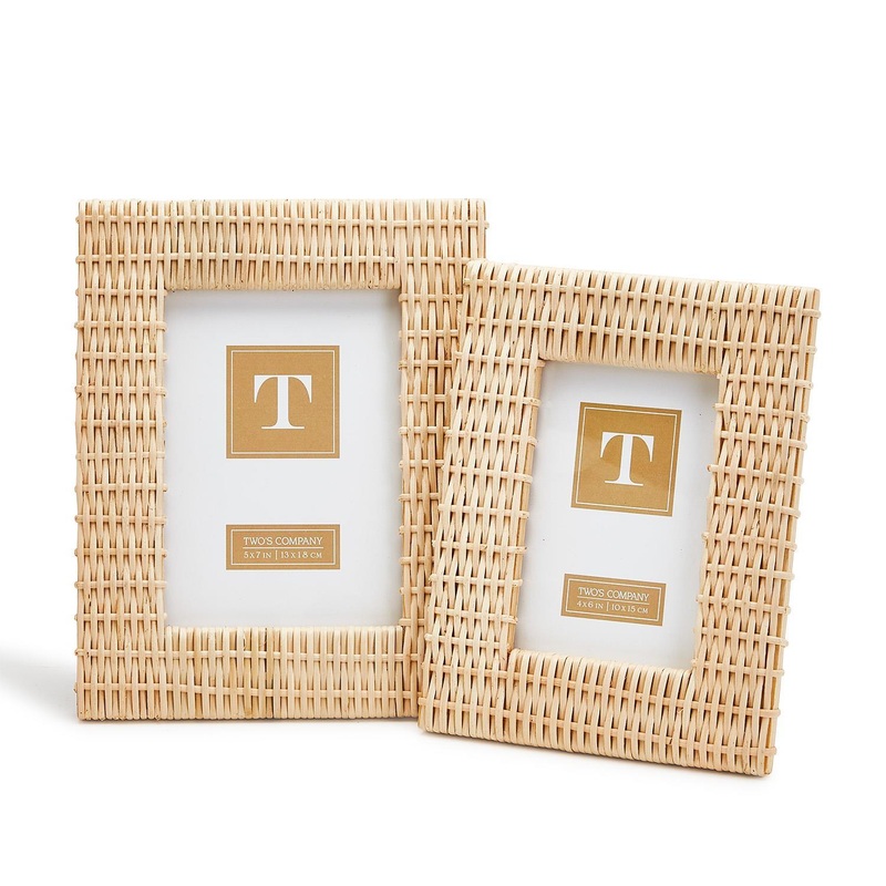 Two’s Company Criss Cross Weft And Weave Set of 2 Photo Frames Includes 2 Sizes