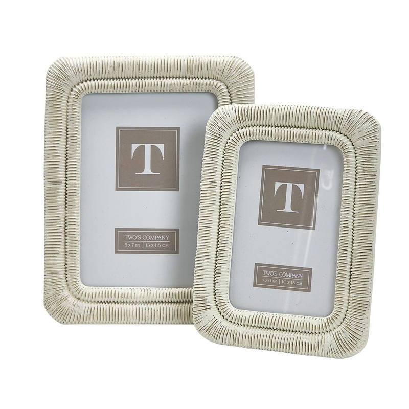 Two’s Company Curved And Carved Set of 2 Photo Frames Includes 2 Sizes