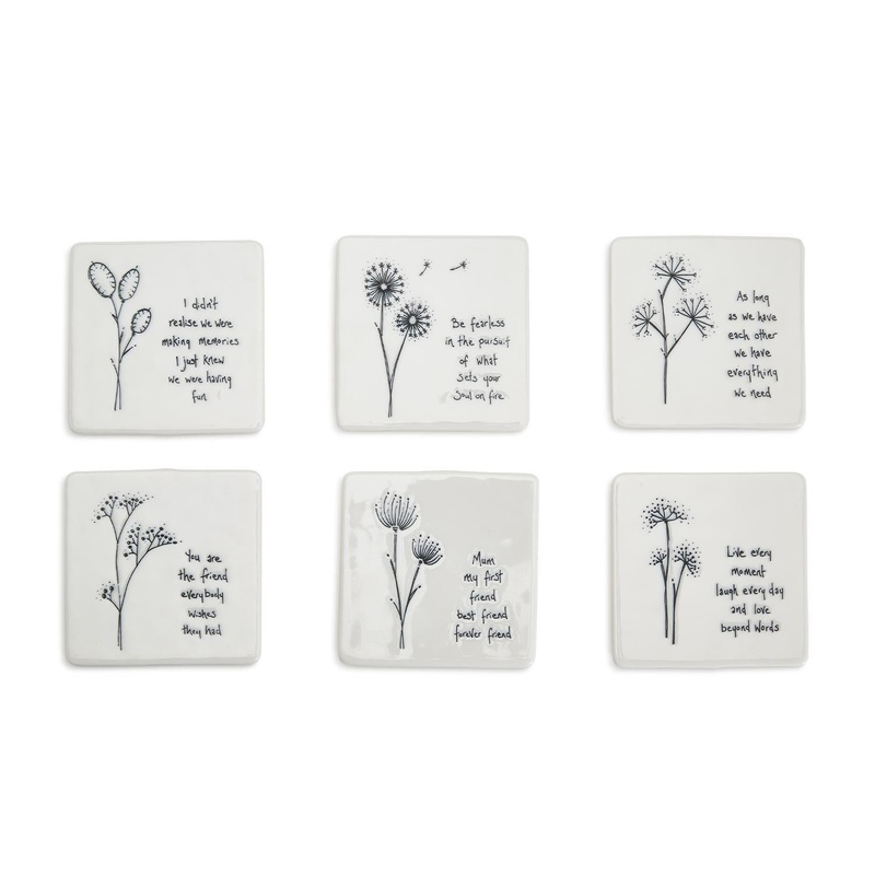 Two’s Company Floral 24-Pieces Coaster Includes 6 Designs