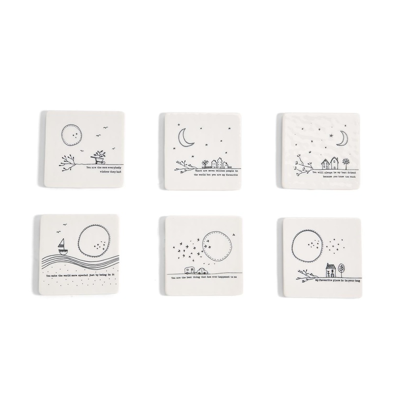 Two’s Company Good Friends 36-Pieces Square Shape Coaster Includes 6 Designs
