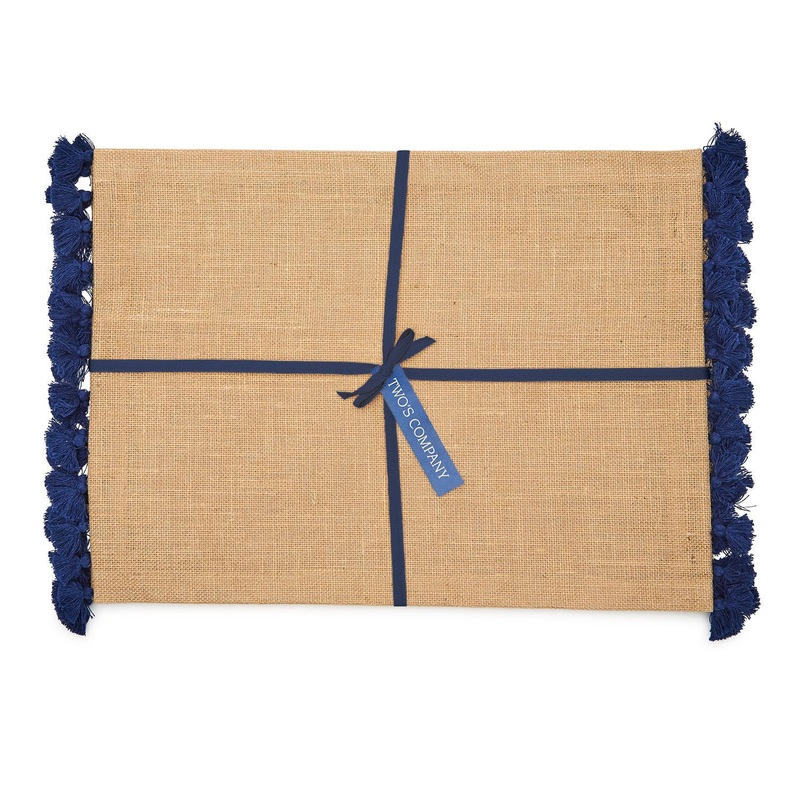 Two’s Company On The Fringe Set Of 4 Placemats With Decorative Tassels