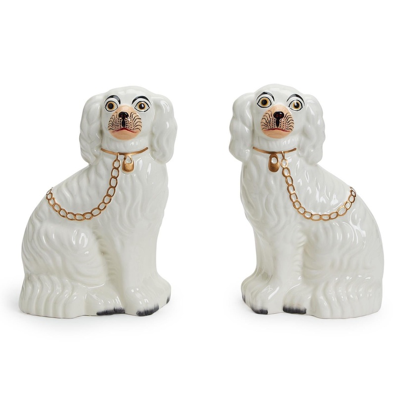 Two’s Company Set of 2 Staffordshire Dog Statues (Left Facing, Right Facing)