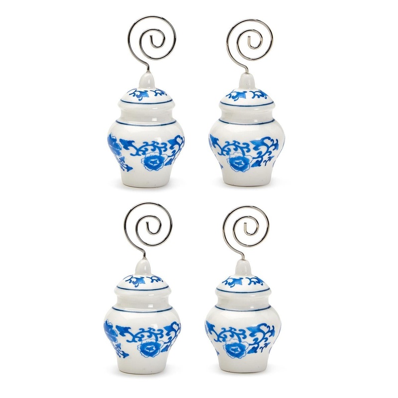 Two’s Company Set Of 4 Ginger Jar Placecard Holders – Ceramic.