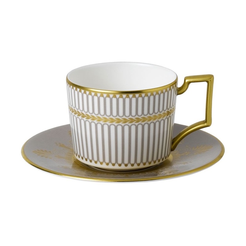 Wedgwood Anthemion Grey Teacup & Saucer