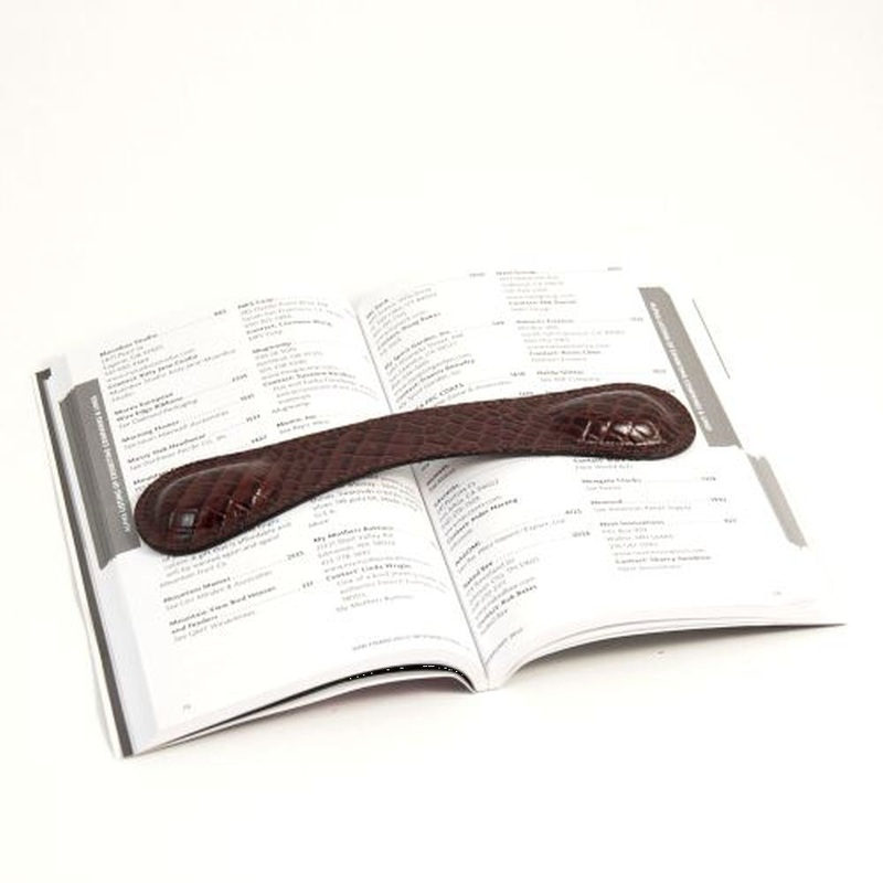 Bey Berk Brown Croco Leather Book Weight