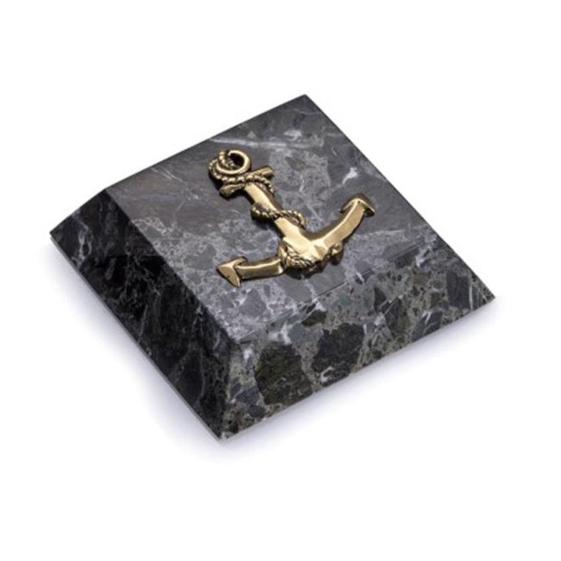 Bey Berk Green Marble Anchor Emblem Paperweight