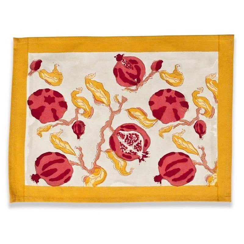 Couleur Nature Pomegranate Yellow/Red Placemats 15X18 – Set Of 6