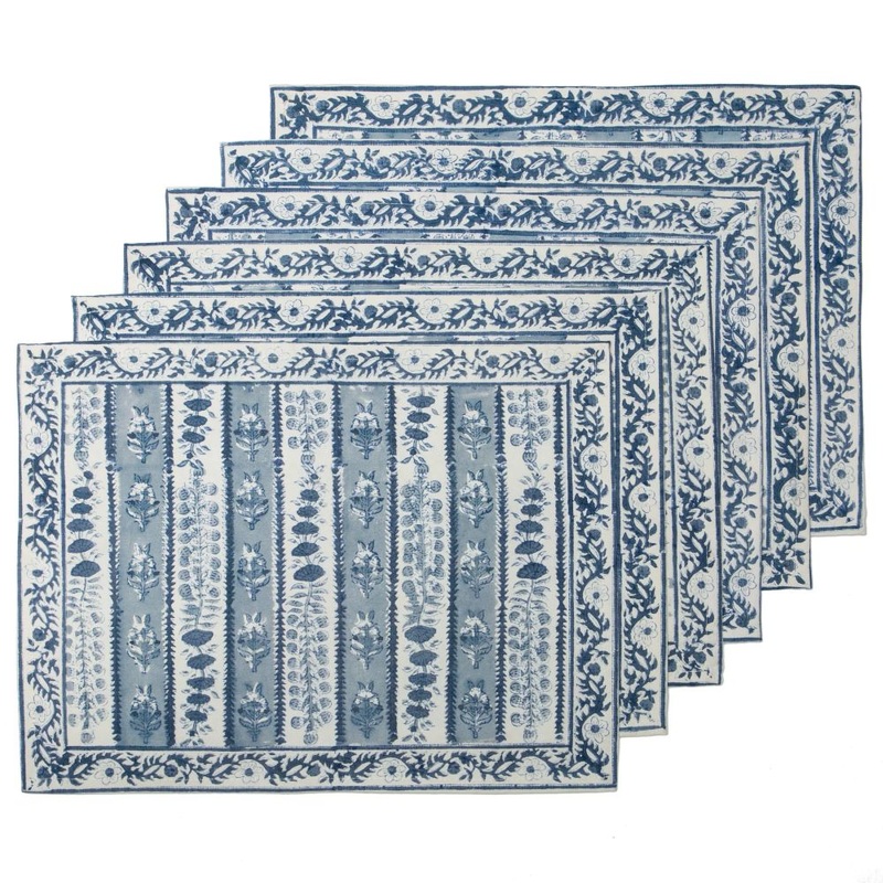Couleur Nature Provence Avignon Blue/Marine Placemats 15X18 – Set Of 6
