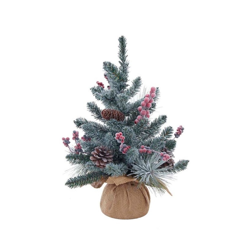 Kurt Adler 18-Inch Flocked Red Berries and Pinecone Tree.