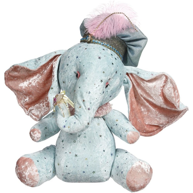 Mark Roberts 2020 Collection Sitting Elephant Blue Figurine, Large, 19 inches