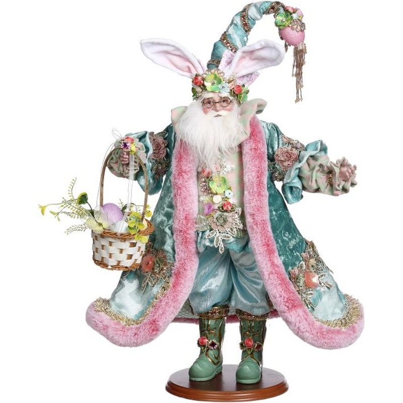 Mark Roberts Spring 2023 Father Easter Scene with Basket Figurine 20.5 Inches