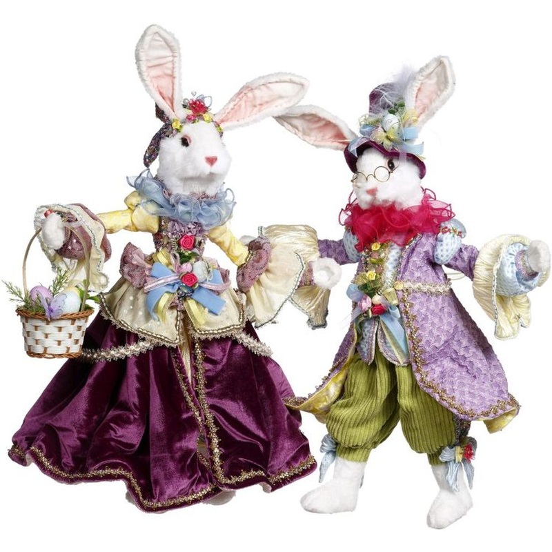 Mark Roberts Spring 2023 Mr. & Mrs. Cotton Tail Rabbit Medium 23-26, Asst. of 2