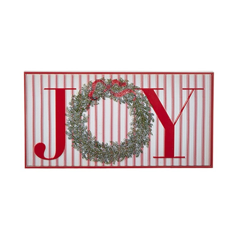 Raz Imports 2022 Countryside Christmas 18.5 Joy Embossed Metal Frame Wall Art