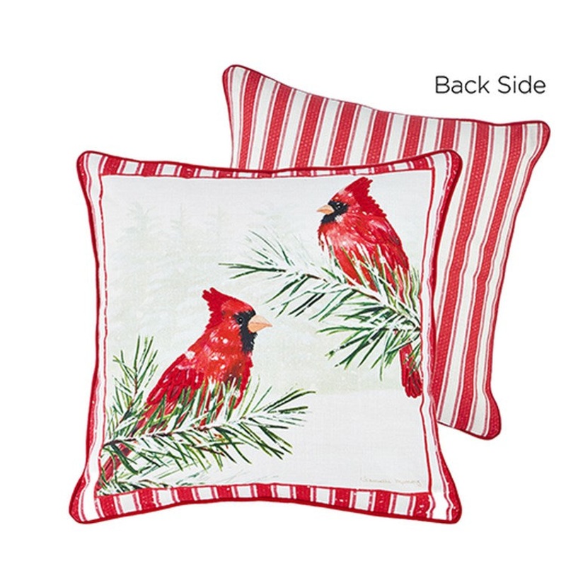 Raz Imports 2022 Countryside Christmas 18 Cardinal Pillow