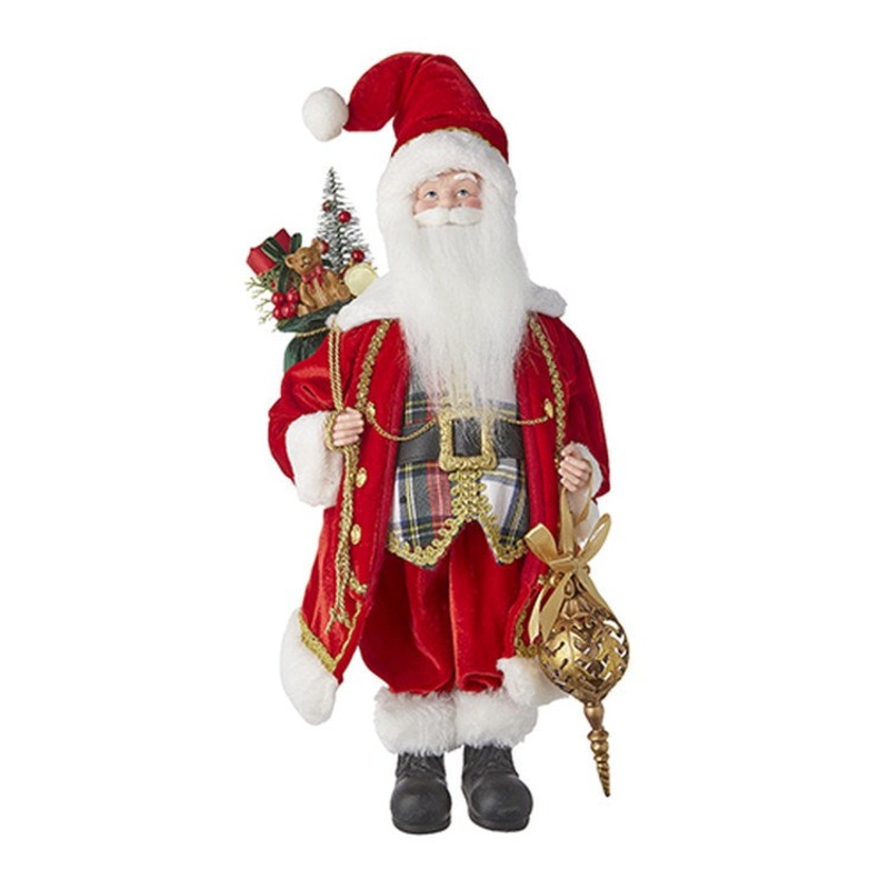 Raz Imports 2022 Tartan Tidings 19 Plaid Vest Santa