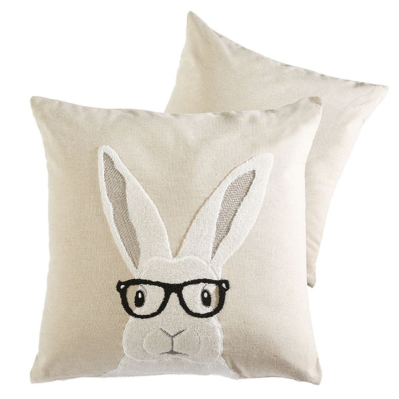 Raz Imports 2023 Home To Roost 18 Rabbit With Glasses Pillow