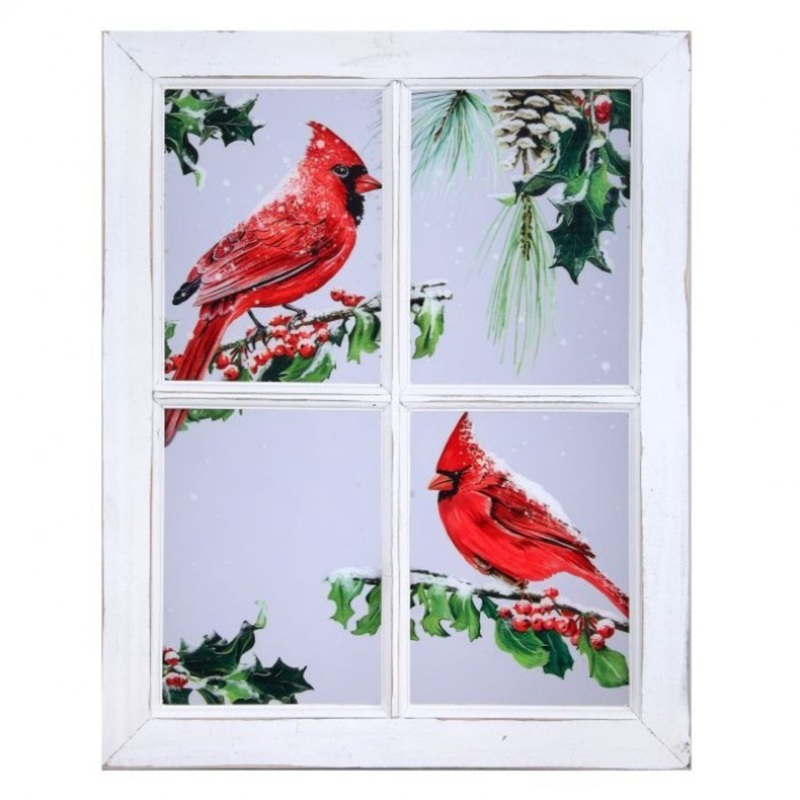 Regency International 15X19 Acrylic Cardinal Holly Print in Window