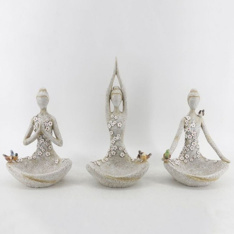 Regency International Resin Yoga Lady Feeder 10.5-14, Set of 3, Assortment
