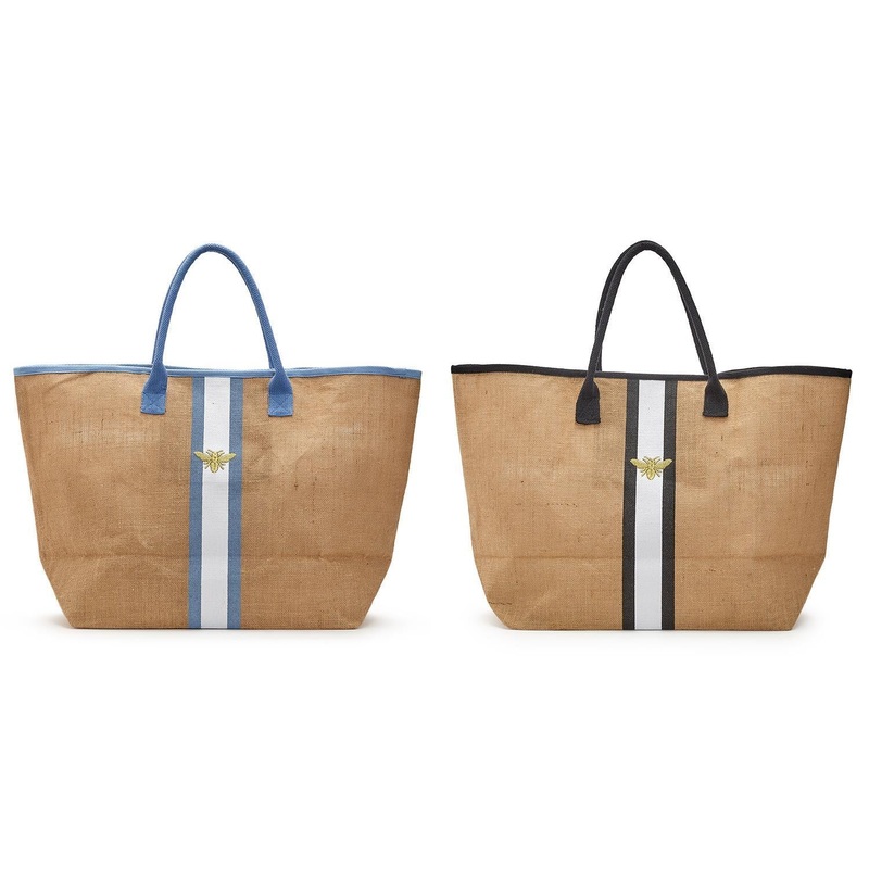 Two’s Company Golden Bee Jute Tote Bag Assorted 2 Colors