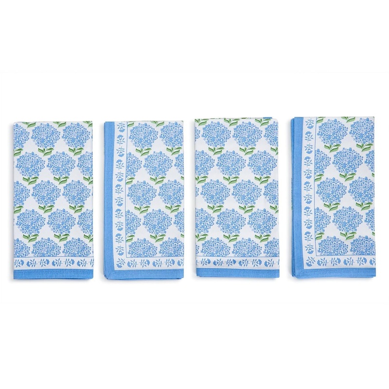 Two’s Company Hydrangea Set Of 4 Napkins – Cotton.