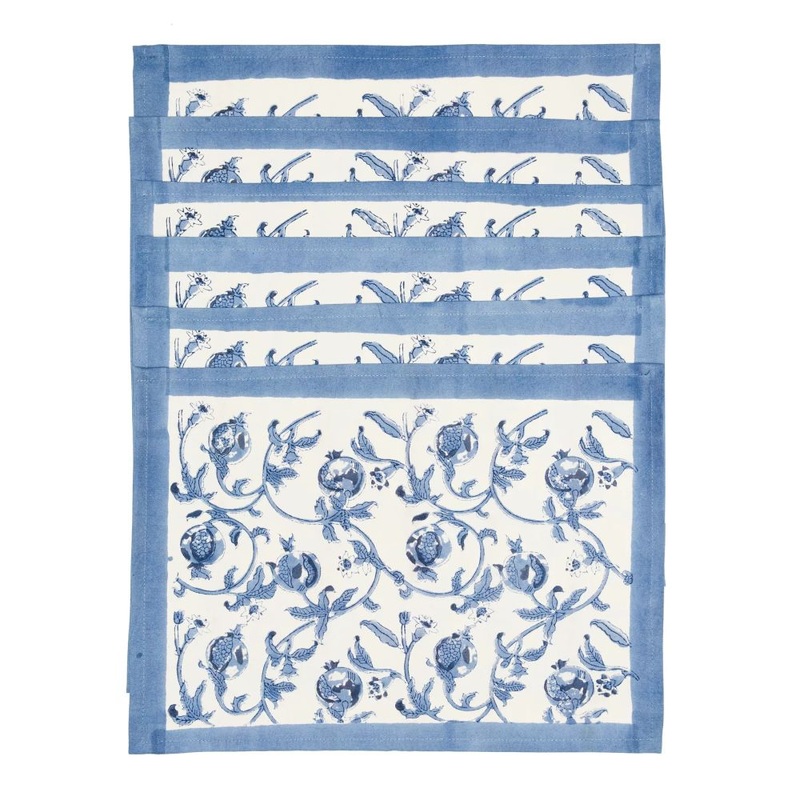 Couleur Nature Cornflower Blue Placemats 15X18 – Set Of 6