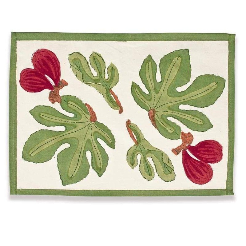Couleur Nature Fig Red/Green Placemats 15X18 – Set Of 6