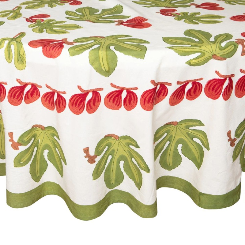 Couleur Nature Fig Red/Green Tablecloth