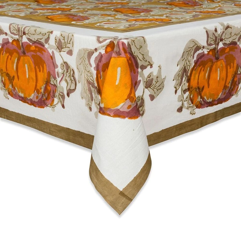 Couleur Nature Pumpkin Orange/Mustard Tablecloth