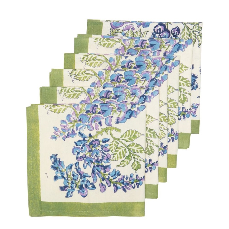 Couleur Nature Wisteria Green/Blue Napkins 19X19 – Set Of 6