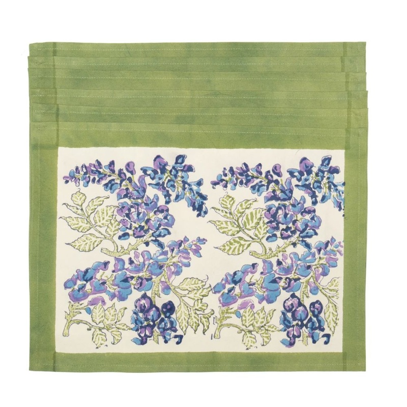 Couleur Nature Wisteria Green/Blue Placemats 15X18 – Set Of 6