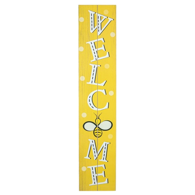 Hanna’s Handiworks Welcome Bee Vertical Sign