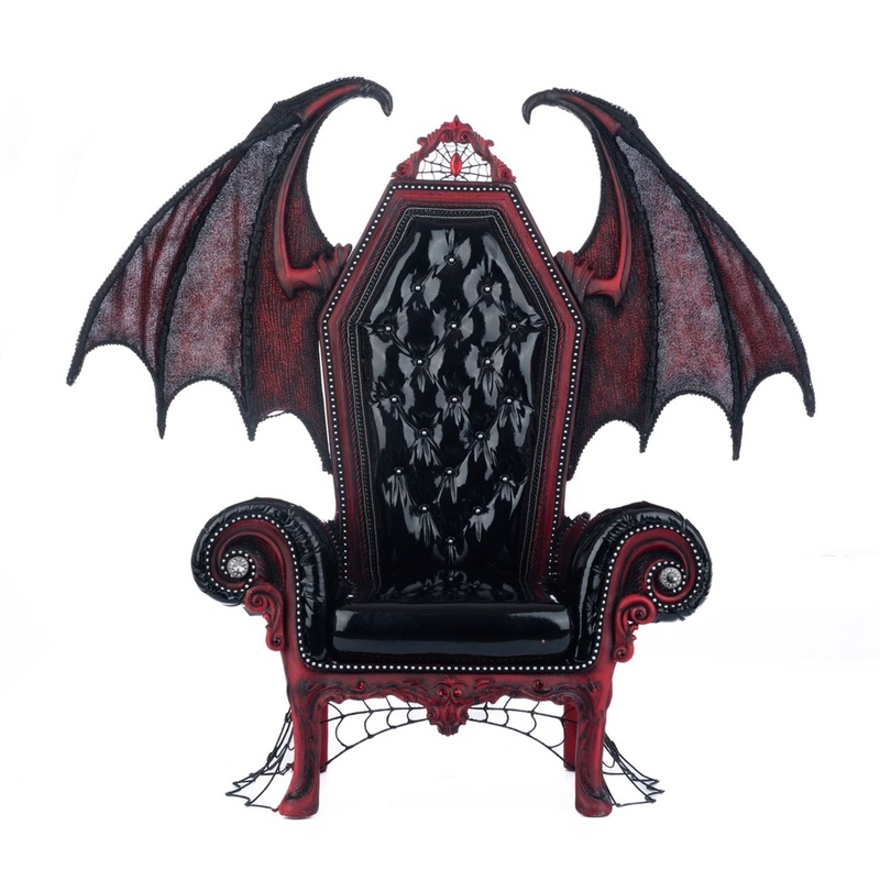 Katherine’s Collection Eternal Devotion 25 Bat Chair Figurine, Red/Black Polyester