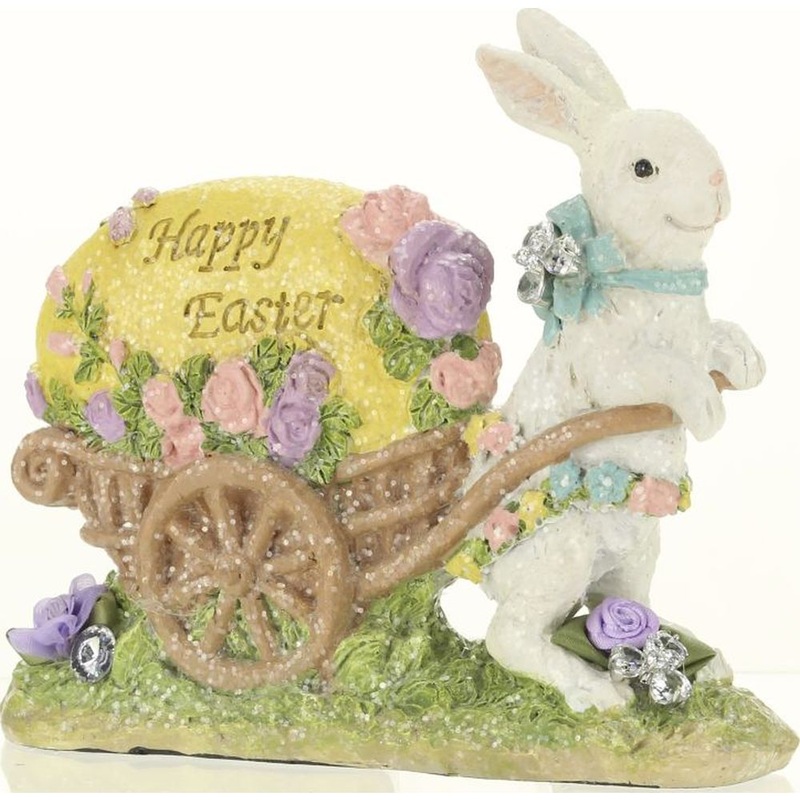 Mark Roberts 2023 Jeweled Bunny With Egg Carriage Figurine 7 x 6”