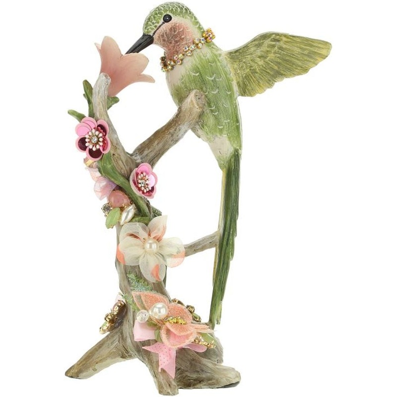 Mark Roberts 2023 Jeweled Hummingbird On Trunk Figurine 9”