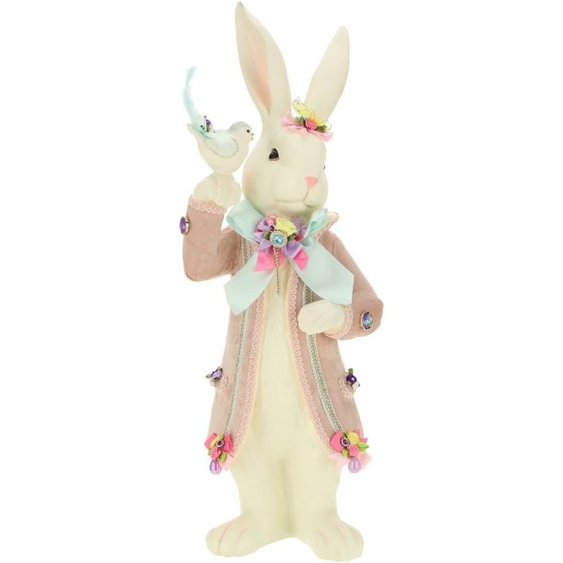 Mark Roberts 2023 Jeweled Rabbit And Bird Figurine 21”