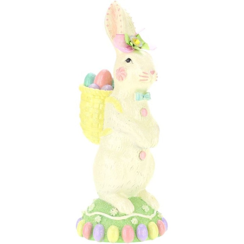 Mark Roberts 2023 Jeweled Rabbit With Basket Figurine 12.5”