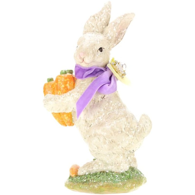 Mark Roberts 2023 Jeweled Rabbit With Carrots Figurine 8.5”