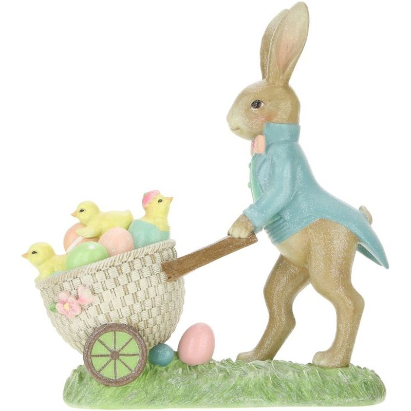 Mark Roberts 2023 Mr. Rabbit Pushing Cart Figurine 15.5”