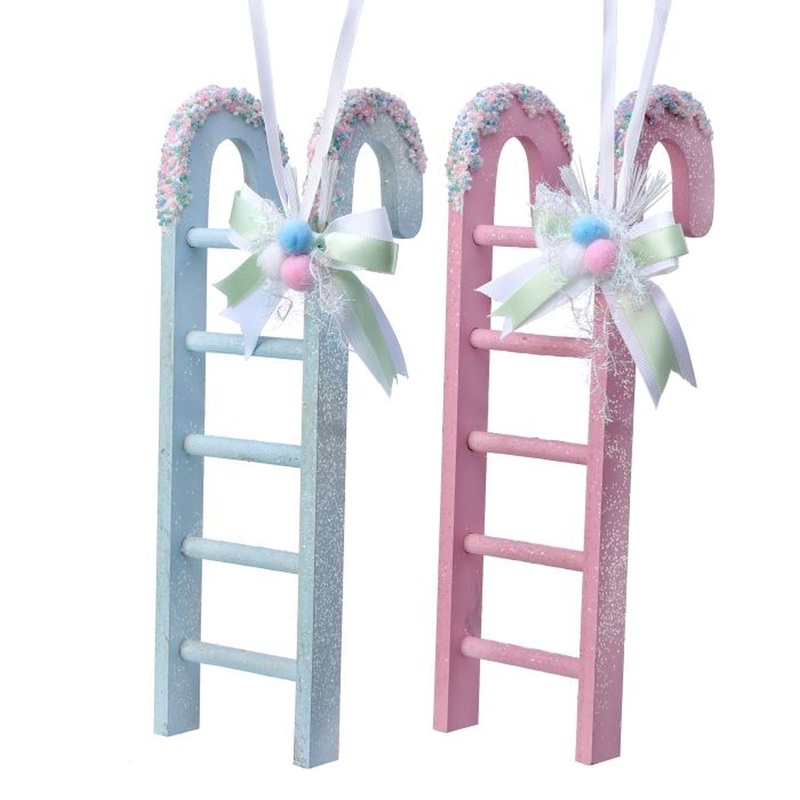 Regency International 12 Deco Candy Cane Ladder Ornament, Set of 2, Assortment