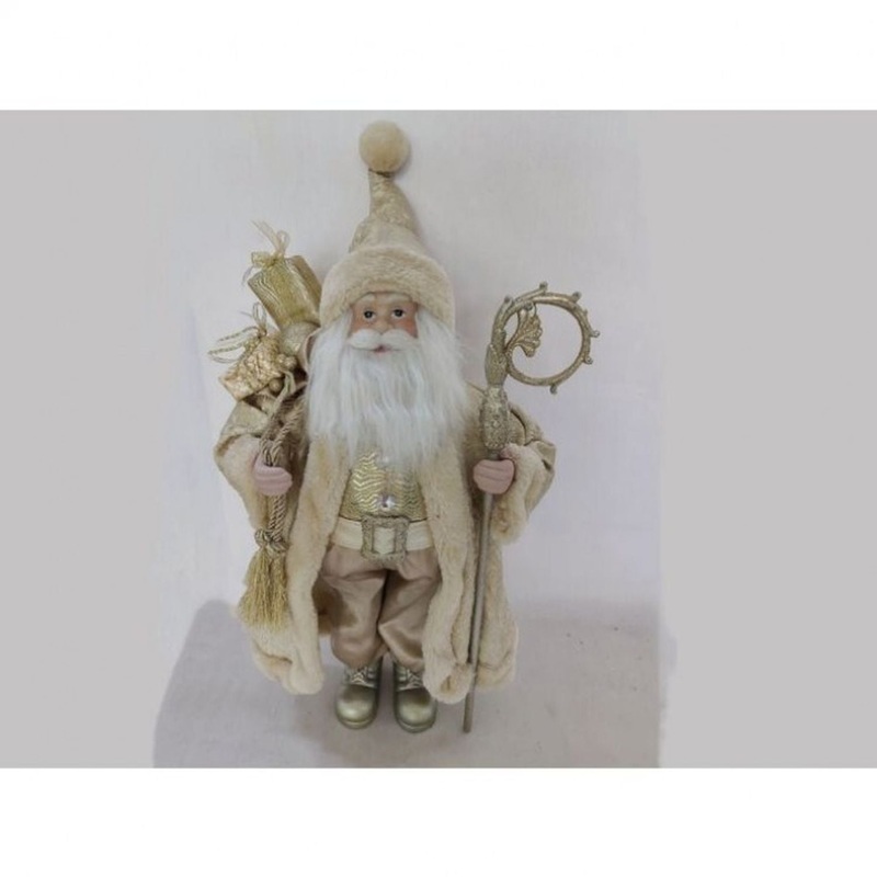 Regency International 18 Fabric Gilded Age Santa W/Staff