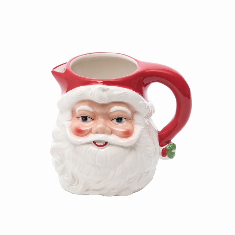 Transpac Dolomite Vintage Santa Shaped Pitcher