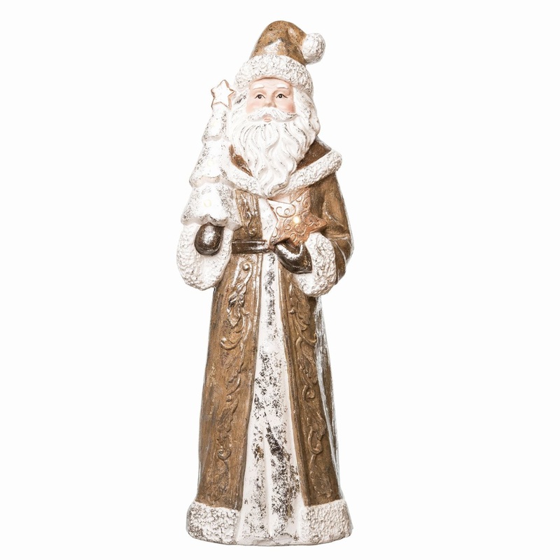 Transpac MgO Light Up Gold Glitz Santa