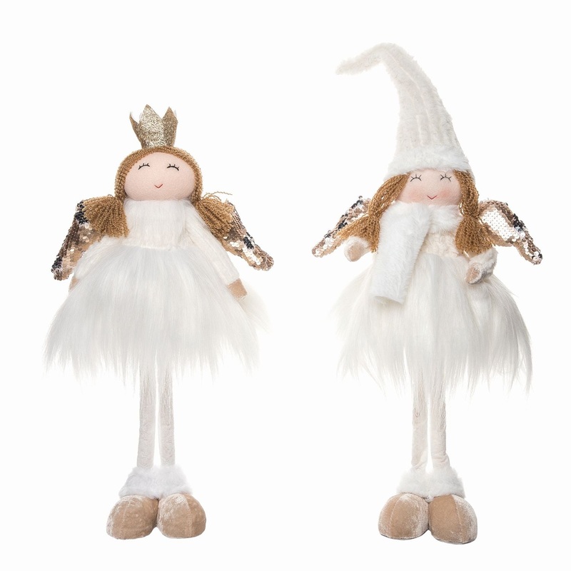 Transpac Plush Standing Angel, Set Of 2, Assortment