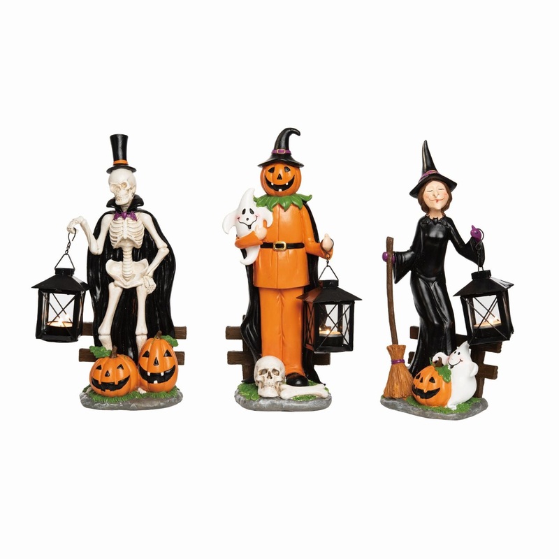 Transpac Resin Spooky Character Decor, Set Of 3, Assortment