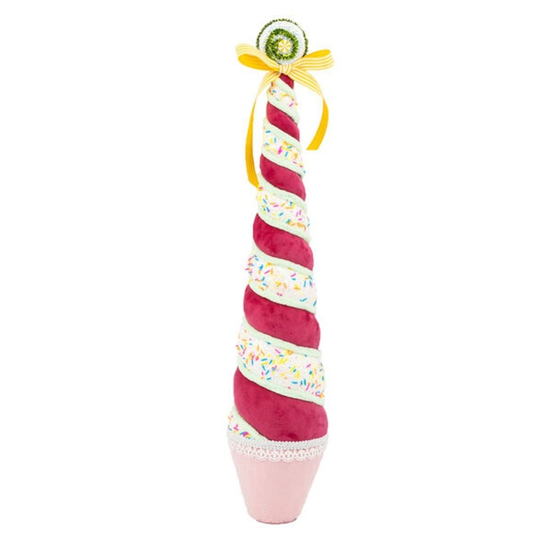 December Diamonds Candy Land 23In Pink Swirl Tree Cone Figurine