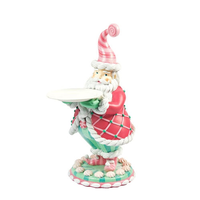 December Diamonds North Pole Sweet Shoppe 30 Candy Santa With Serving Plate