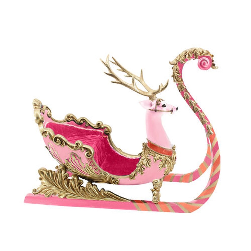 December Diamonds Pink Christmas Pink Deer Sleigh