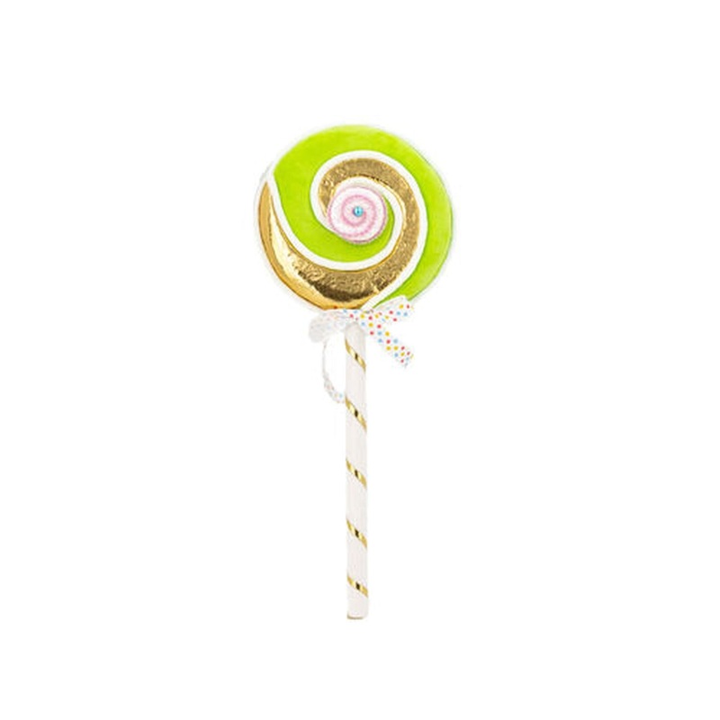 December Diamonds Snow Cream Shoppe 19 Green Swirl Lollipop Pick