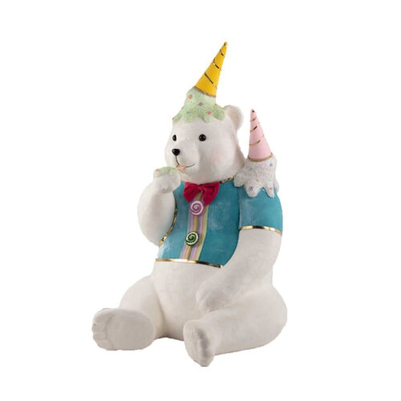 December Diamonds Snow Cream Shoppe 42.5 Sitting Snow Cream Bear Figurine