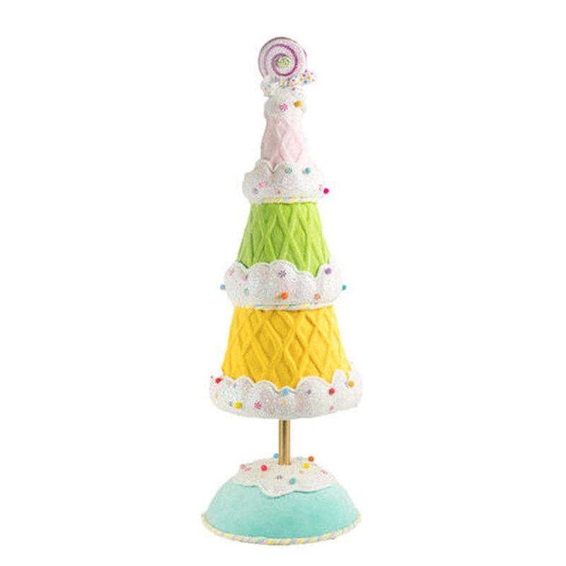 December Diamonds Snow Cream Shoppe 42.5 Waffle Cone Tree